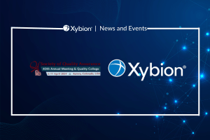 A banner titled "Xybion | News and Events" featuring the Xybion logo on the right side and the logo of the "National Contract Management Association" on the left.