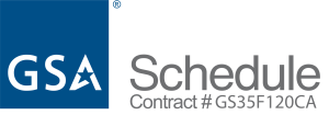 GSA Schedule logo with contract number GS35F120CA, indicating a government procurement contract.
