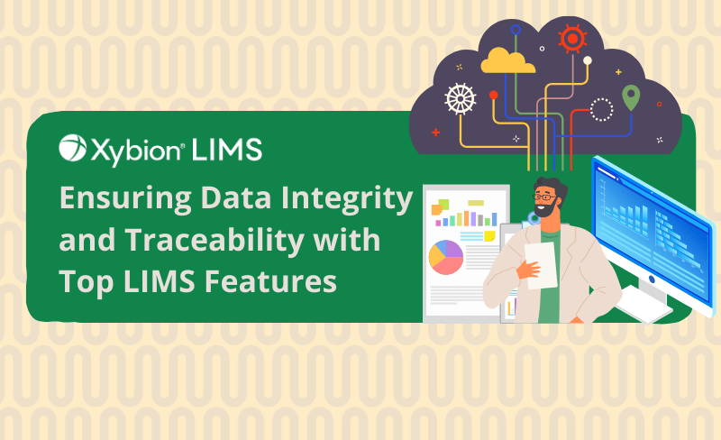 Visual representation of essential LMS features focused on maintaining data integrity and ensuring traceability.