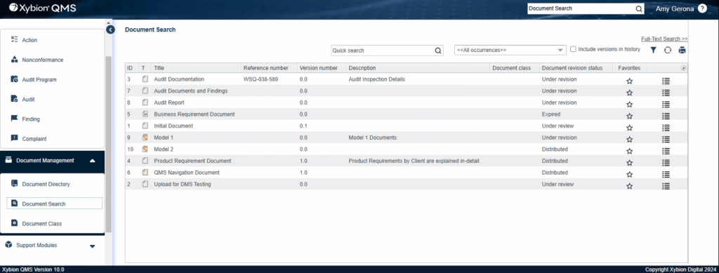 Xybion QMS Document Management Software