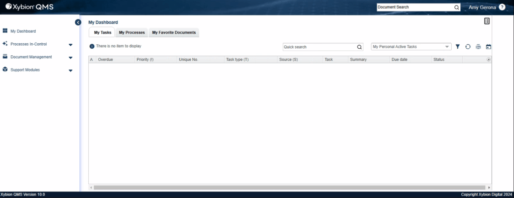 Xybion QMS Change Management