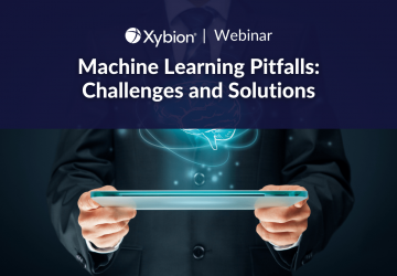 A promotional banner for a Xybion webinar titled "Machine Learning Pitfalls: Challenges and Solutions."